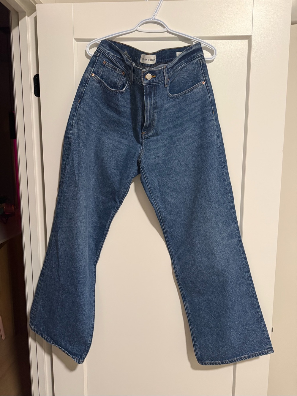 Denim Forum Wide-Leg High-Rise Jeans - Dark Blue